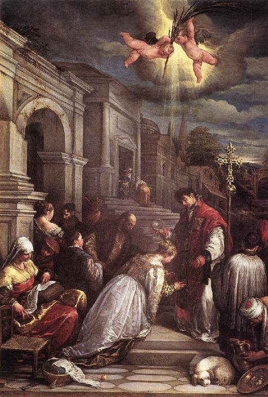BASSANO, Jacopo St Valentine Baptizing St Lucilla  fgh